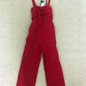 NWT RED LINEN JUMPSUIT